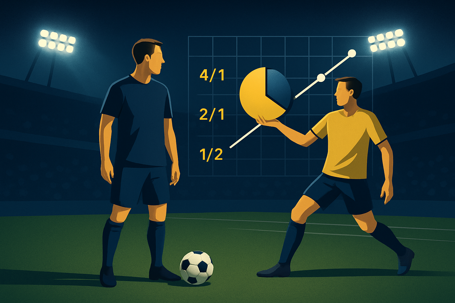 Editorial illustration for the analysis article "How to Calculate Implied Probability From Football Odds"