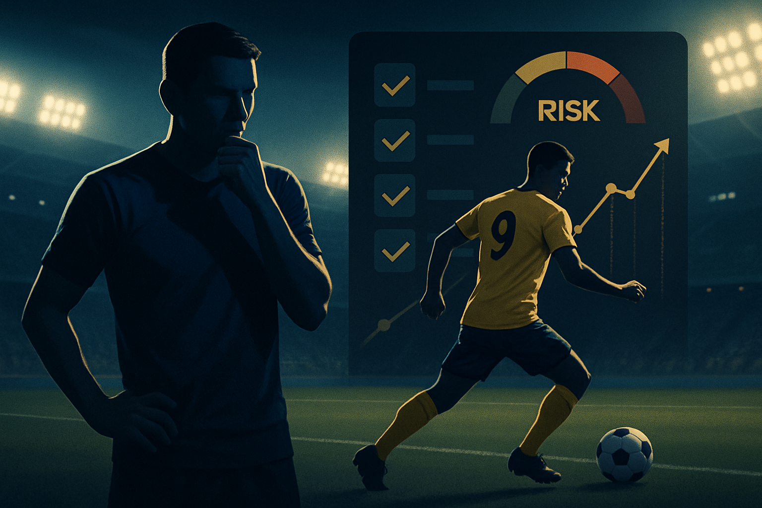 Editorial illustration for the analysis article "How to Spot Correlated Football Bets Before Building an Accumulator"